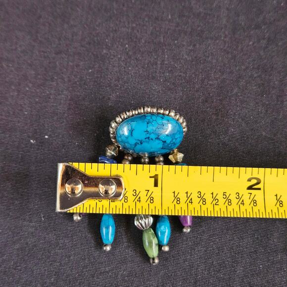 Vintage Turquoise Beaded Earrings Southwestern Dangle - Picture 6 of 6